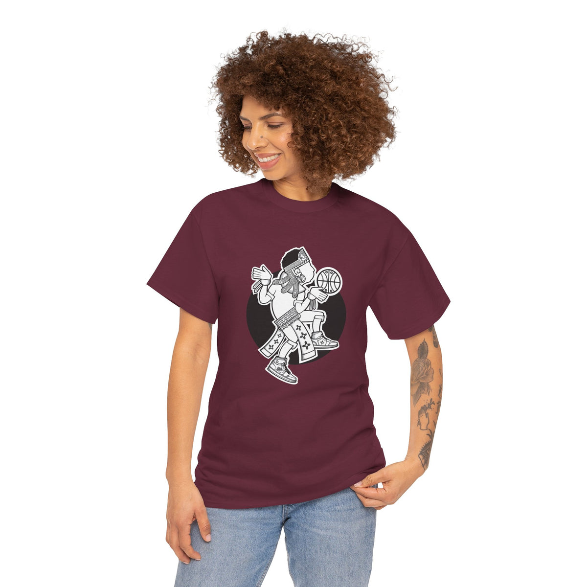 Aztec Hooper (Black & White) – Original Aztec Wear Basketball T-Shirt