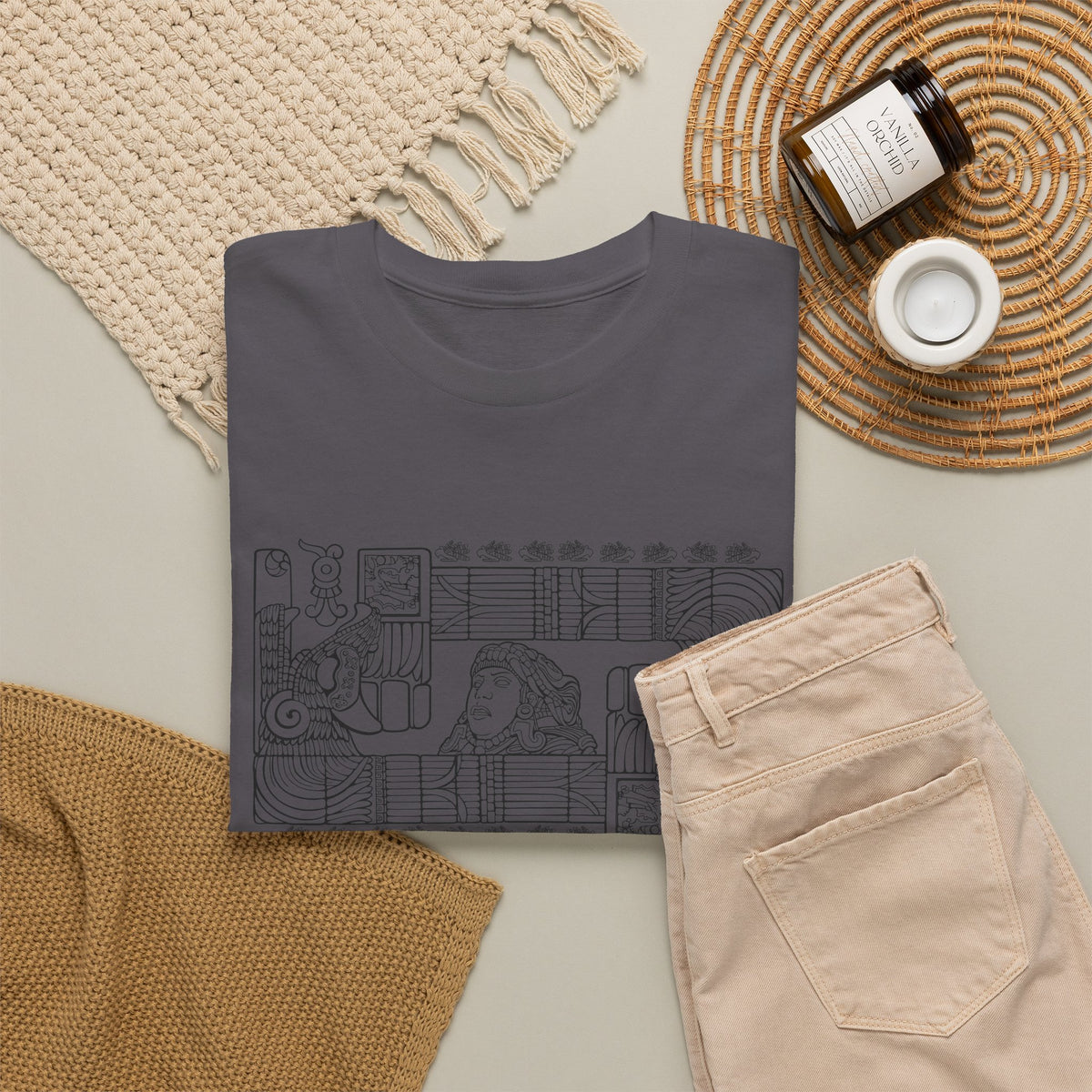 Aztec Wall (Black) – Original Hand-Drawn Aztec Wear T-Shirt