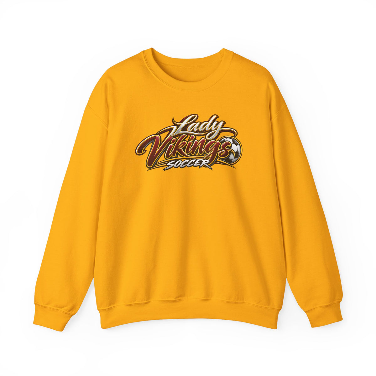 Valley Lady Vikings Soccer Script Spirit Fleece Crewneck Sweatshirt