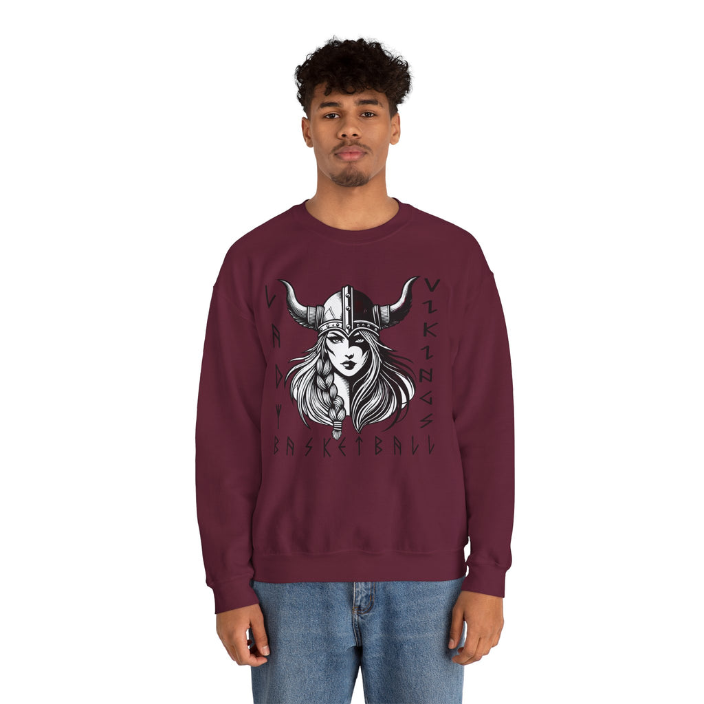 Valley Lady Vikings Basketball Norse Warrior Spirit Fleece Crewneck Sweatshirt