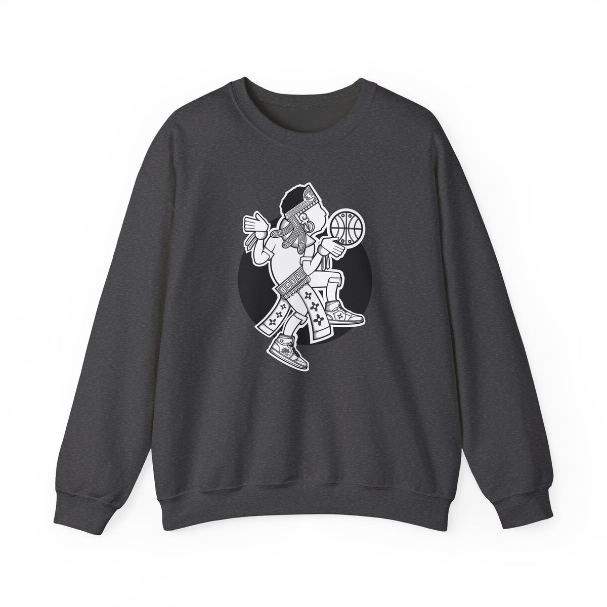 Aztec Hooper (Black & White) – Original Aztec Wear Basketball Fleece Crewneck Sweatshirt