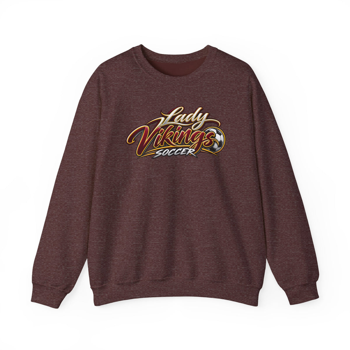 Valley Lady Vikings Soccer Script Spirit Fleece Crewneck Sweatshirt