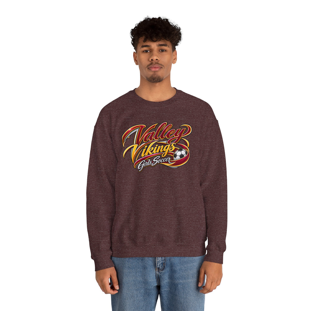 Valley Vikings Girls Soccer Spirit Fleece Crewneck Sweatshirt