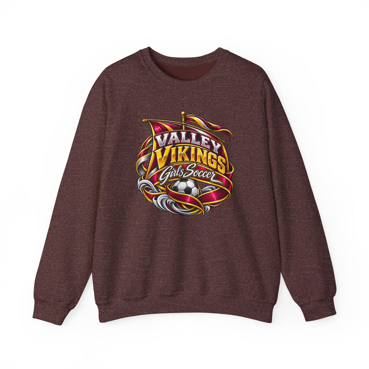 Valley Vikings Girls Soccer Viking Warrior Spirit Fleece Crewneck Sweatshirt
