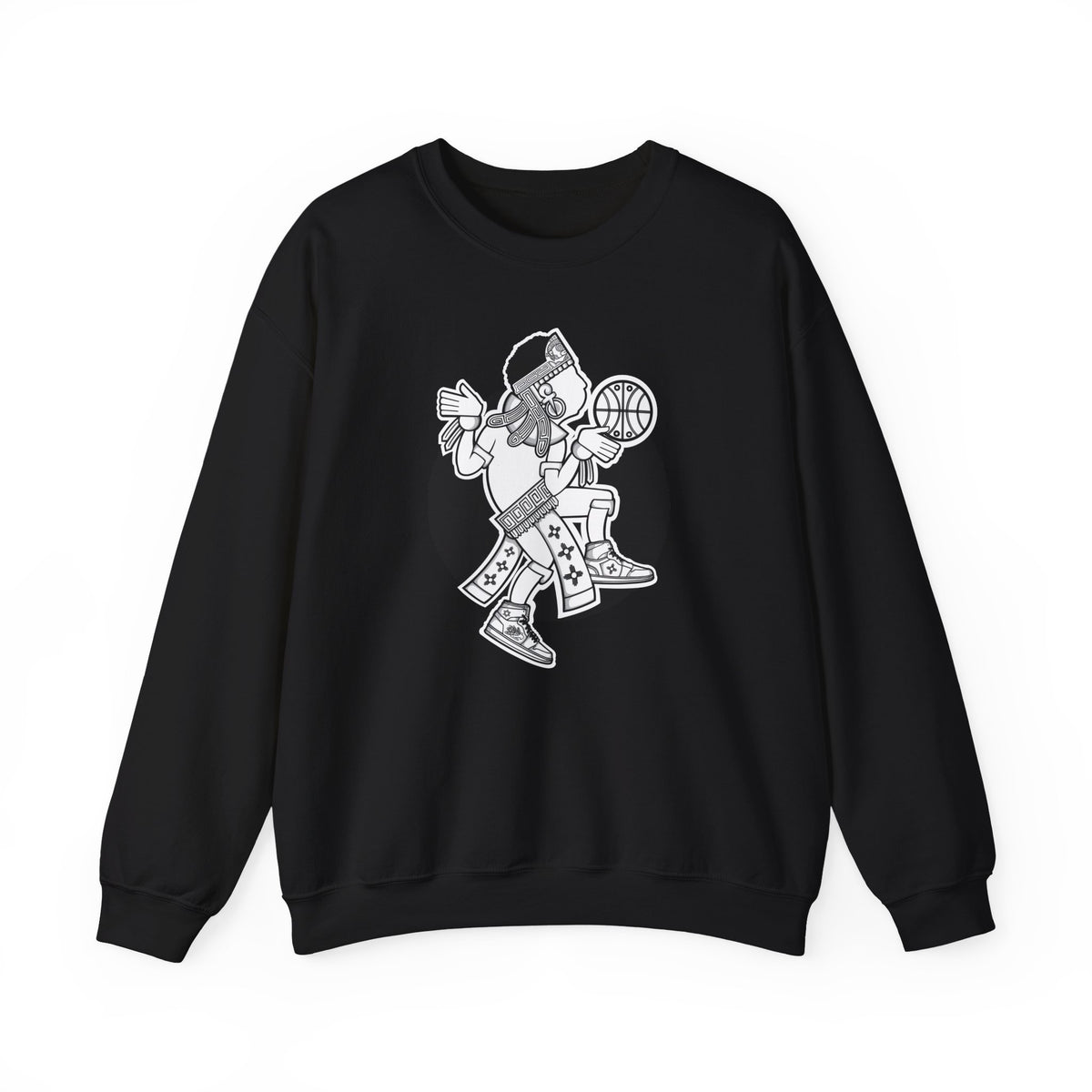 Aztec Hooper (Black & White) – Original Aztec Wear Basketball Fleece Crewneck Sweatshirt