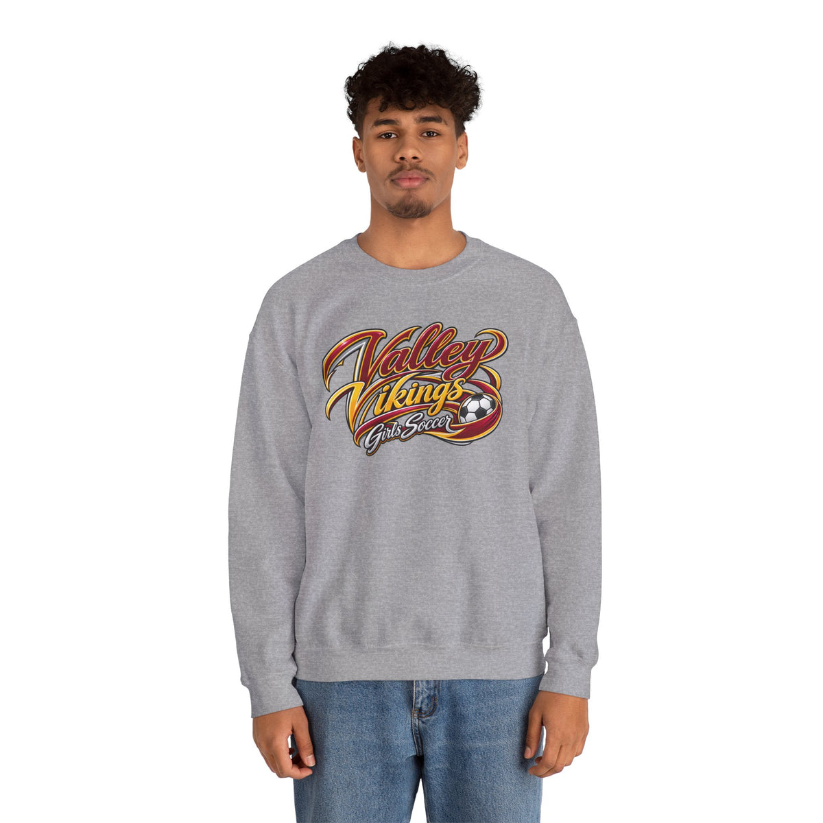 Valley Vikings Girls Soccer Spirit Fleece Crewneck Sweatshirt