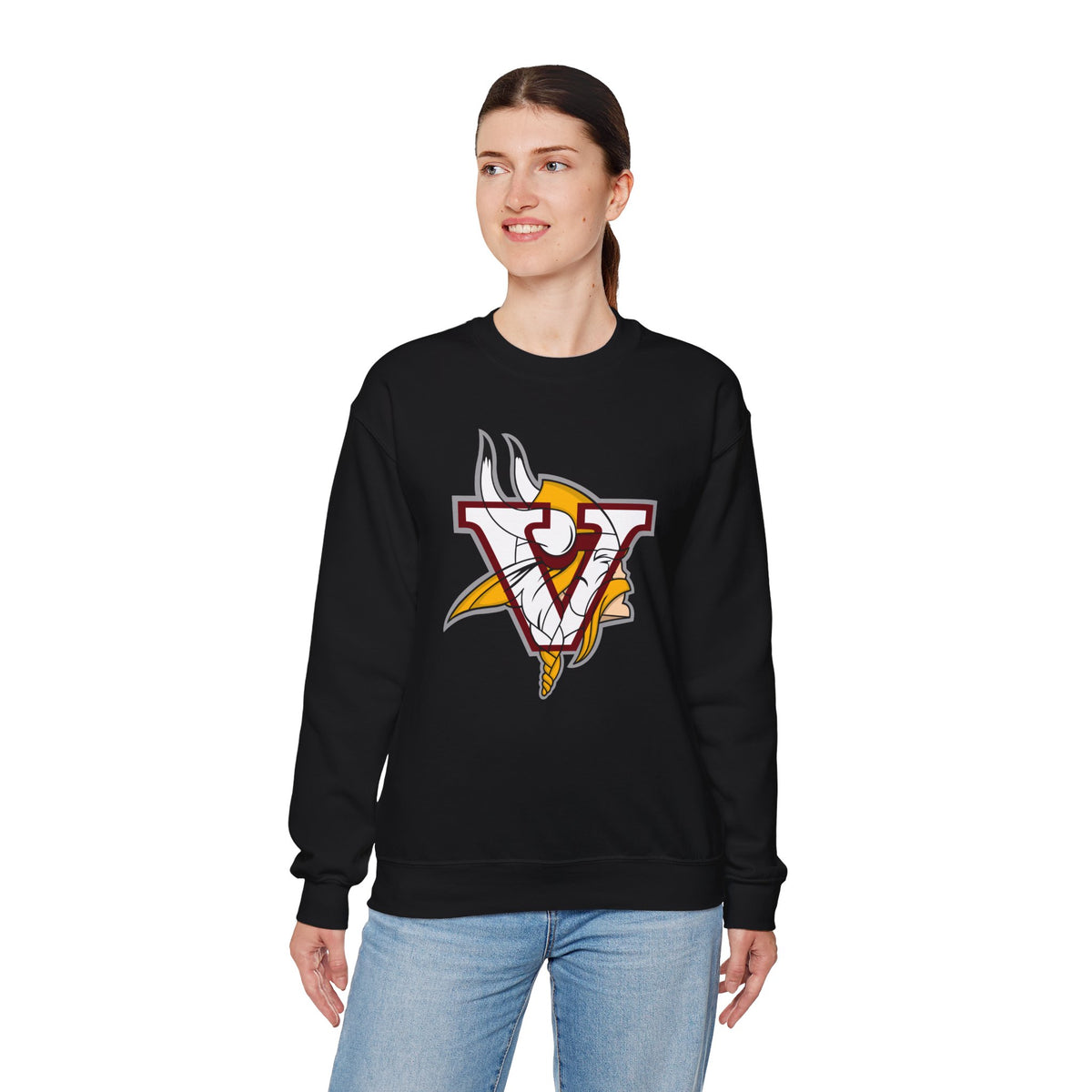 Valley Vikings Classic Logo Spirit Fleece Crewneck Sweatshirt