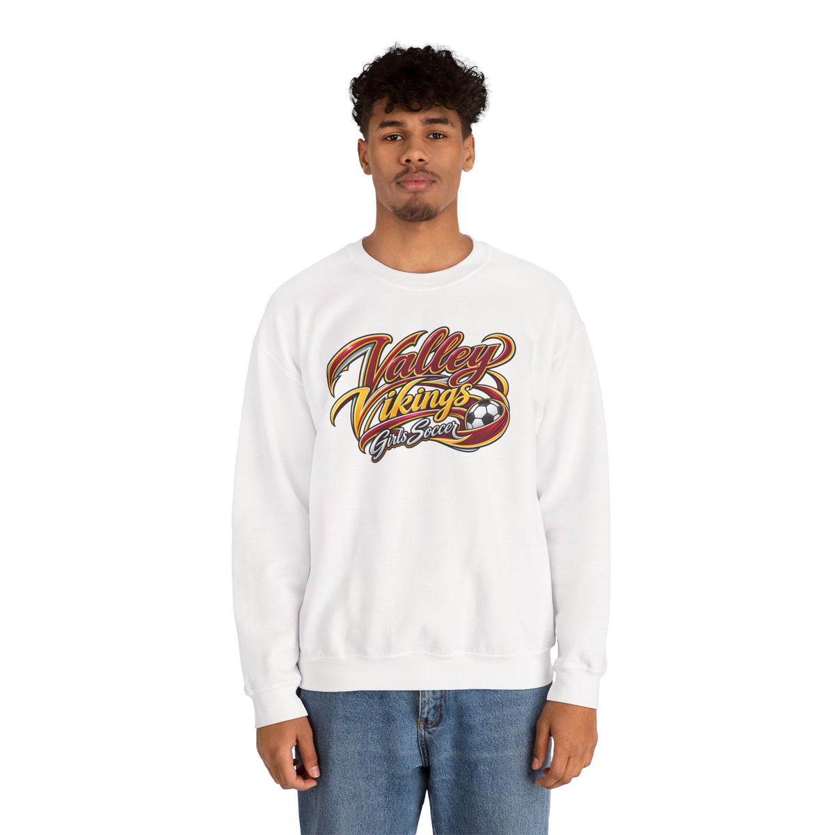 Valley Vikings Girls Soccer Spirit Fleece Crewneck Sweatshirt