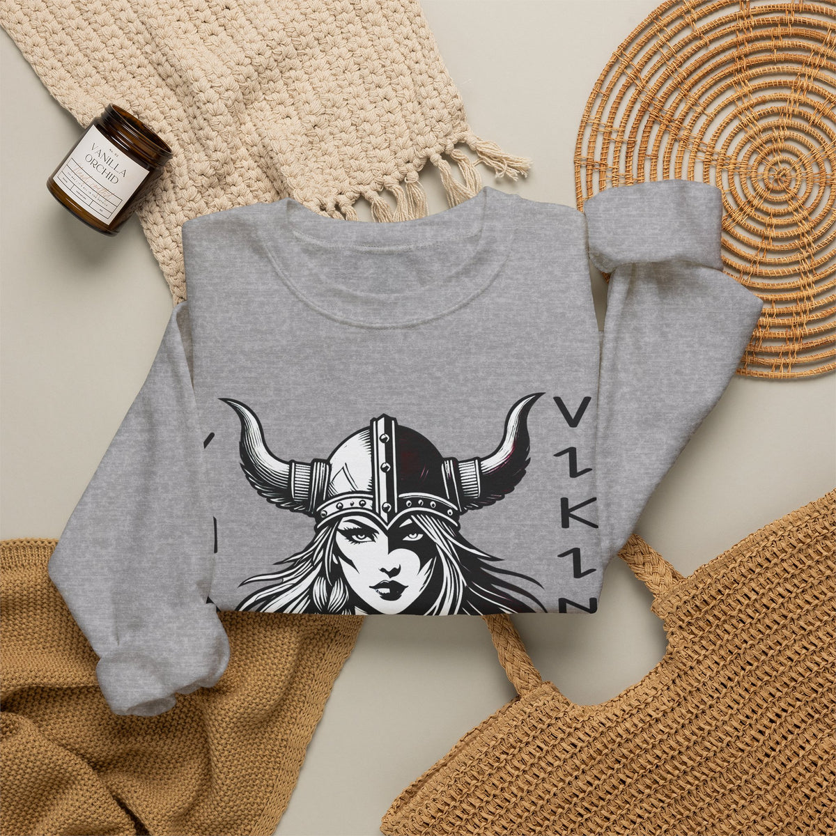 Valley Lady Vikings Basketball Norse Warrior Spirit Fleece Crewneck Sweatshirt