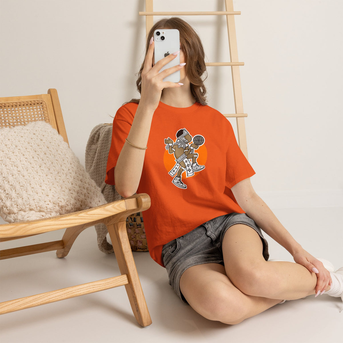 Aztec Hooper (Orange) – Original Aztec Wear Basketball T-Shirt