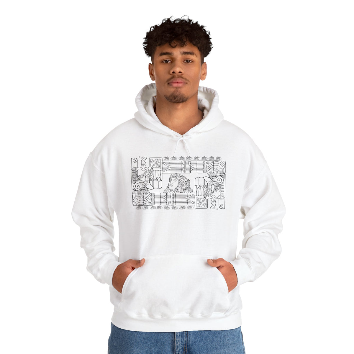 Aztec Wall (Black) – Original Hand-Drawn Aztec Wear Hoodie