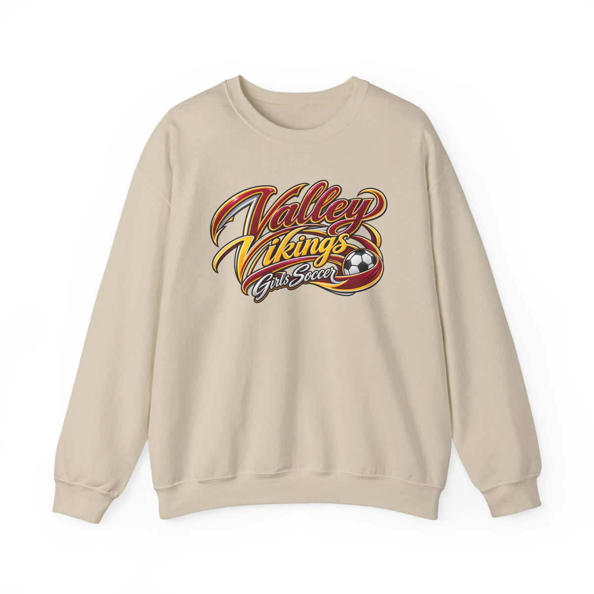 Valley Vikings Girls Soccer Spirit Fleece Crewneck Sweatshirt