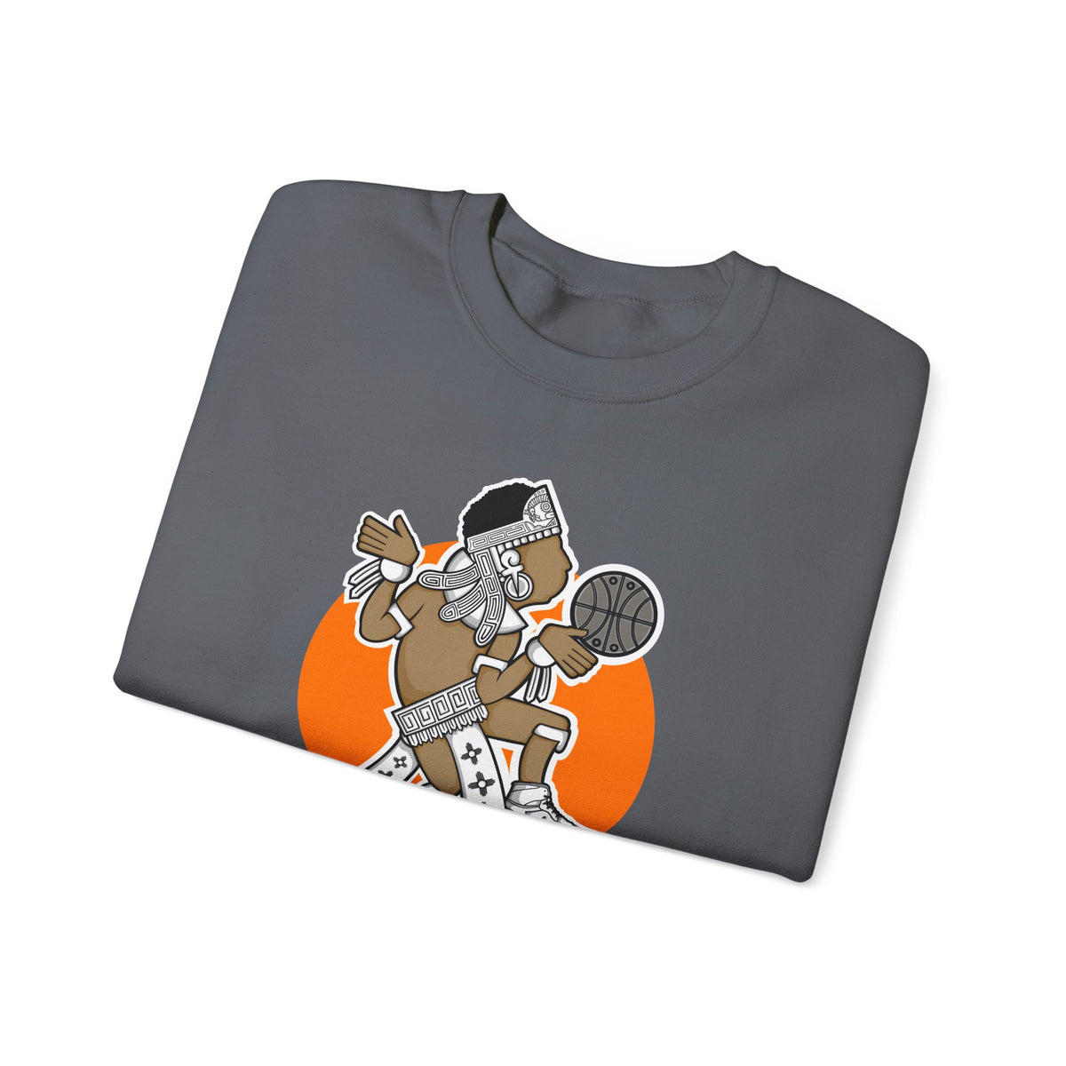 Aztec Hooper (Orange) – Original Aztec Wear Basketball Fleece Crewneck Sweatshirt