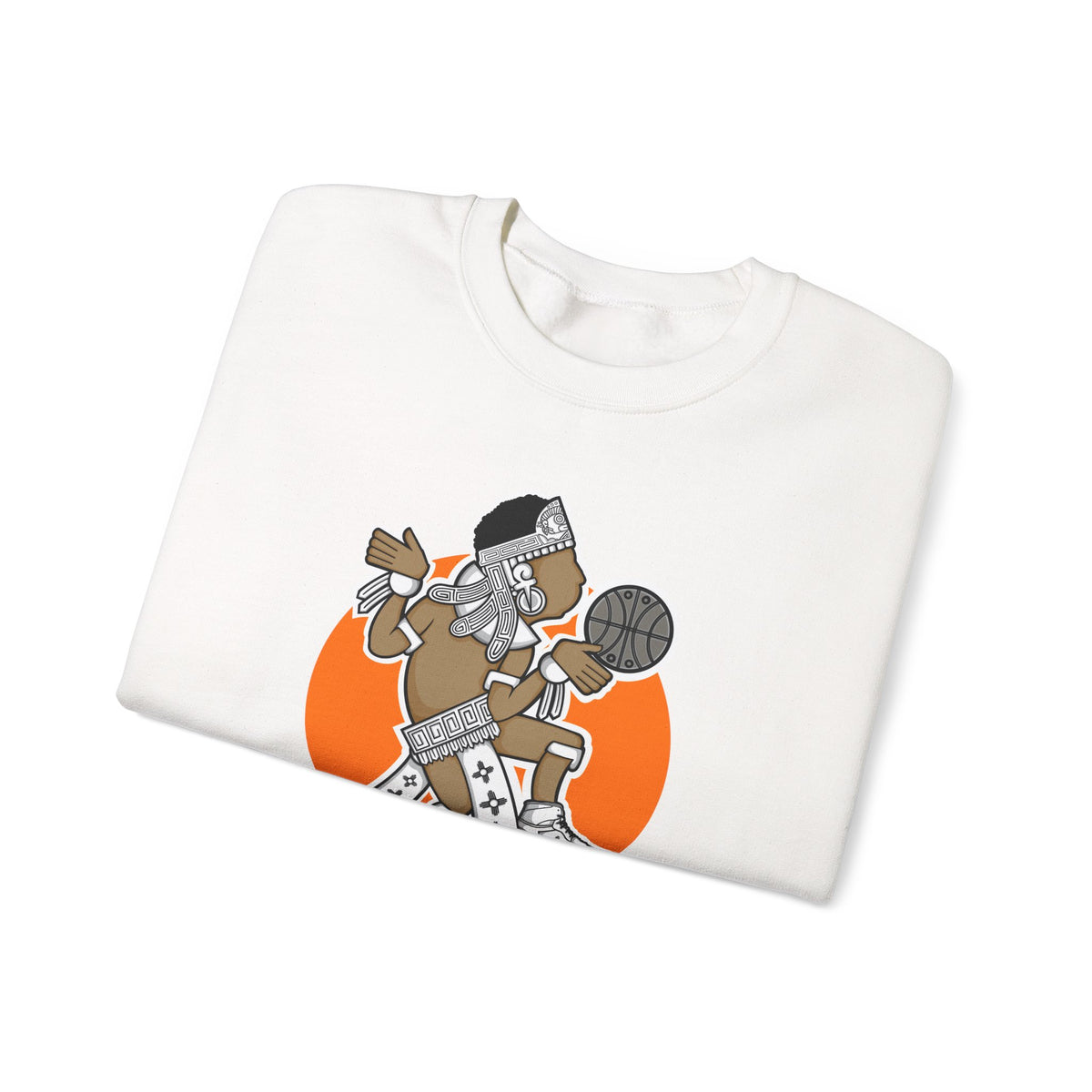 Aztec Hooper (Orange) – Original Aztec Wear Basketball Fleece Crewneck Sweatshirt