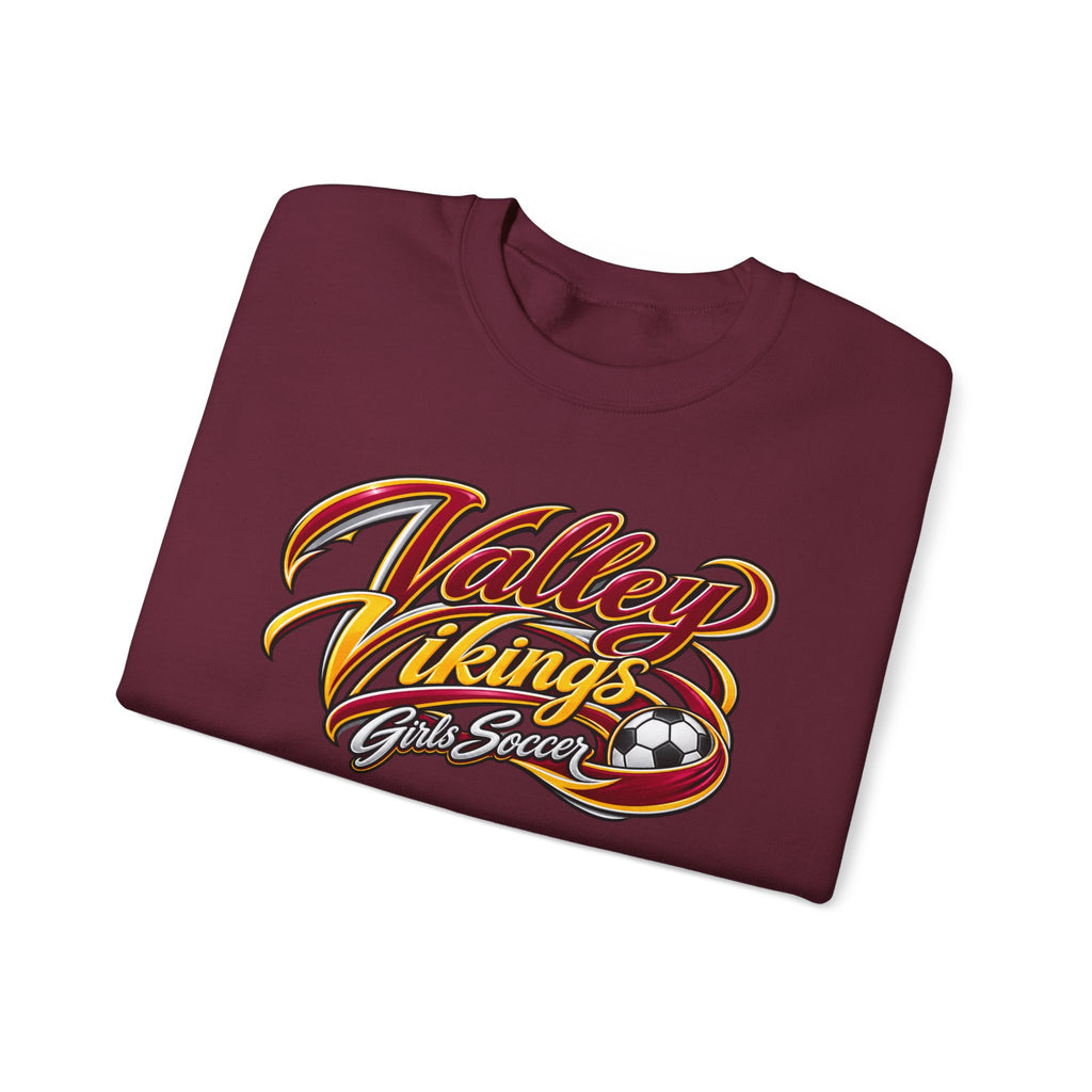 Valley Vikings Girls Soccer Spirit Fleece Crewneck Sweatshirt
