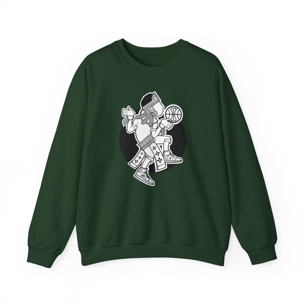 Aztec Hooper (Black & White) – Original Aztec Wear Basketball Fleece Crewneck Sweatshirt