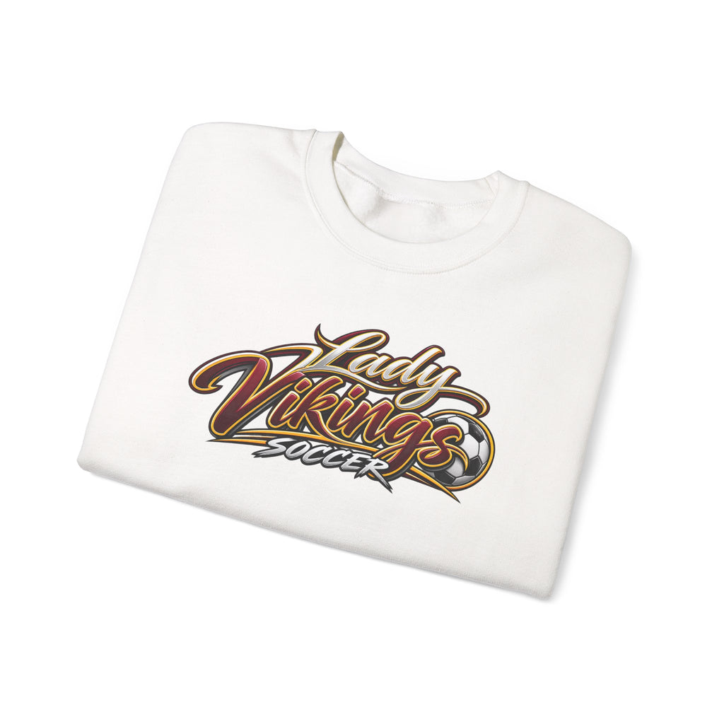 Valley Lady Vikings Soccer Script Spirit Fleece Crewneck Sweatshirt