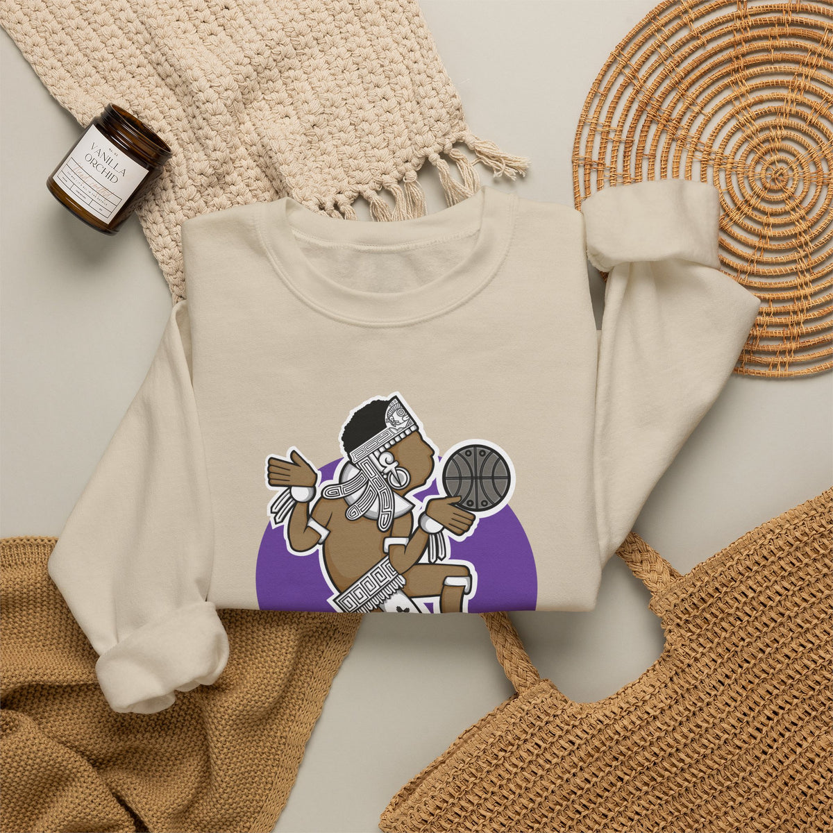 Aztec Hooper (Purple) – Original Aztec Wear Basketball Fleece Crewneck Sweatshirt
