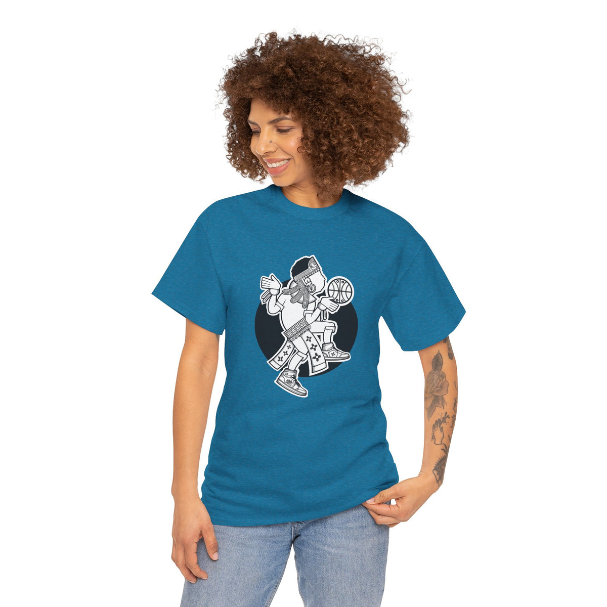 Aztec Hooper (Black & White) – Original Aztec Wear Basketball T-Shirt