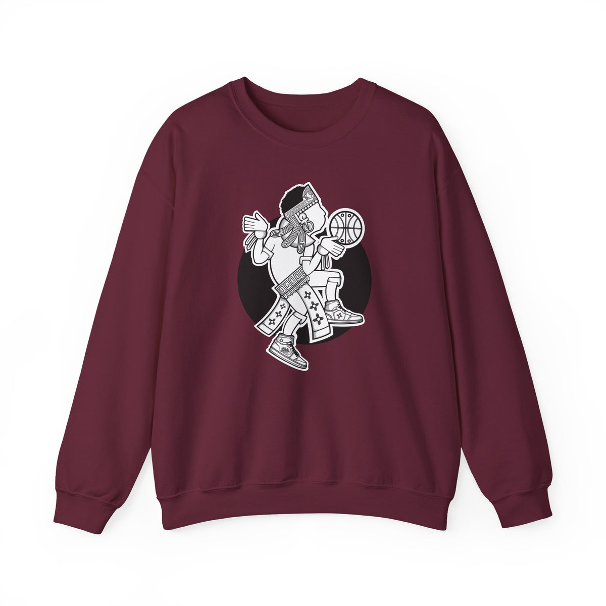 Aztec Hooper (Black & White) – Original Aztec Wear Basketball Fleece Crewneck Sweatshirt