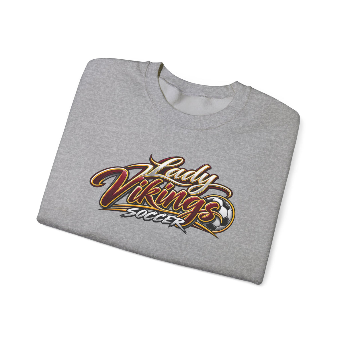 Valley Lady Vikings Soccer Script Spirit Fleece Crewneck Sweatshirt