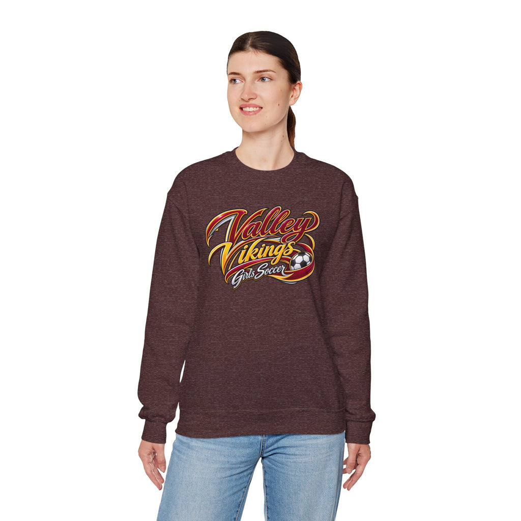 Valley Vikings Girls Soccer Spirit Fleece Crewneck Sweatshirt