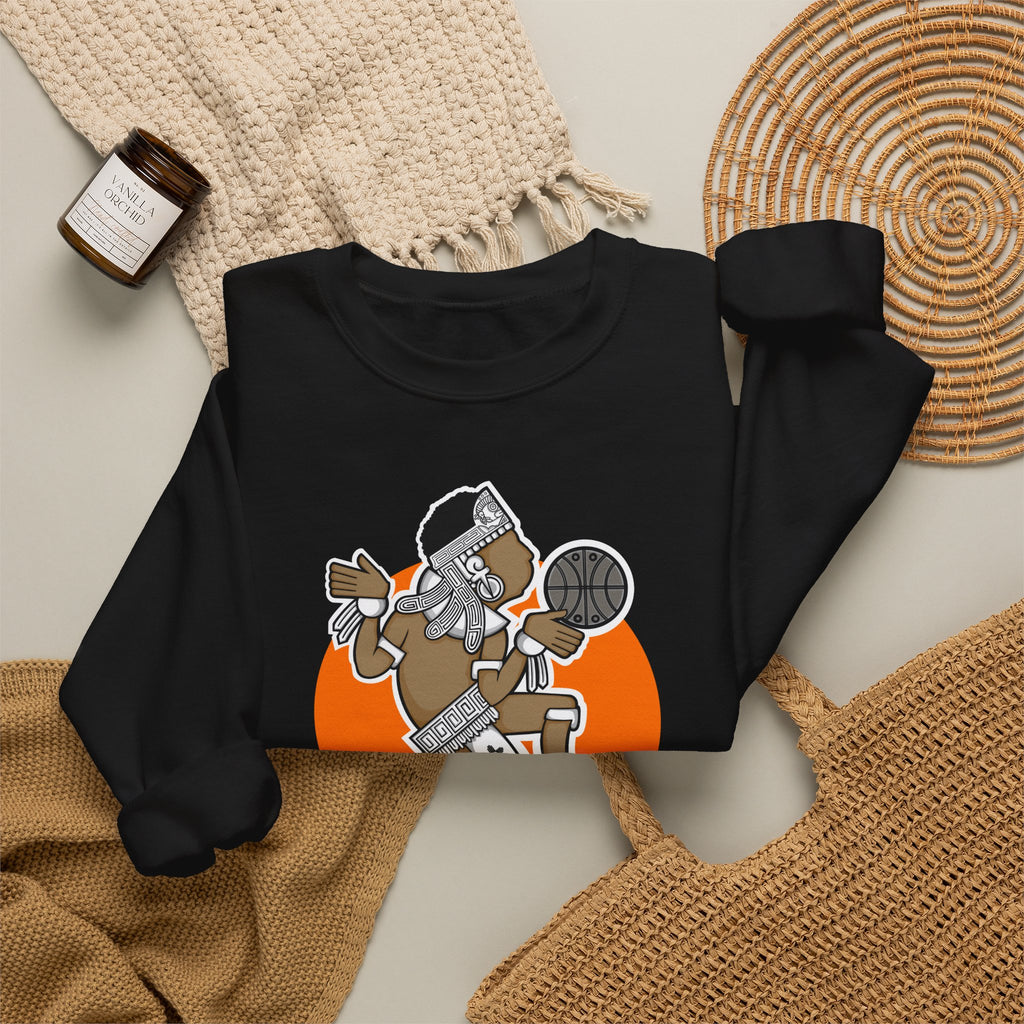 Aztec Hooper (Orange) – Original Aztec Wear Basketball Fleece Crewneck Sweatshirt