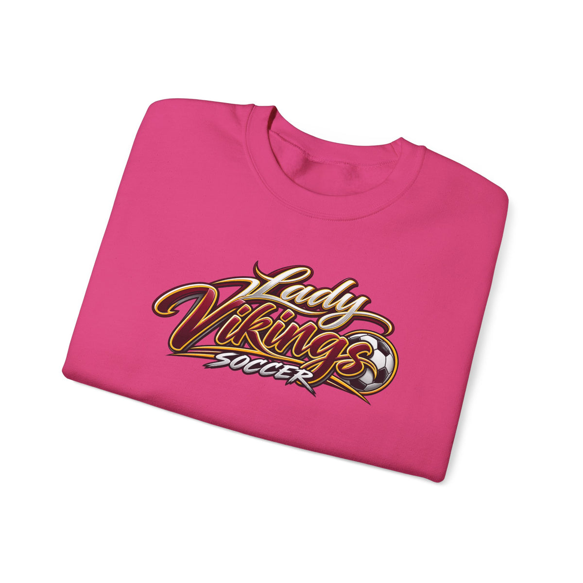 Valley Lady Vikings Soccer Script Spirit Fleece Crewneck Sweatshirt