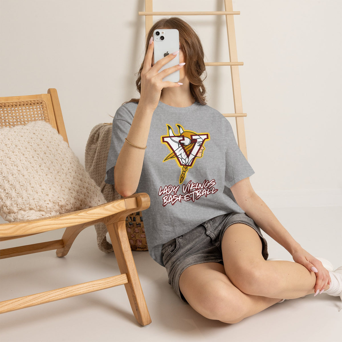Valley Lady Vikings Basketball Classic Logo Spirit T-Shirt