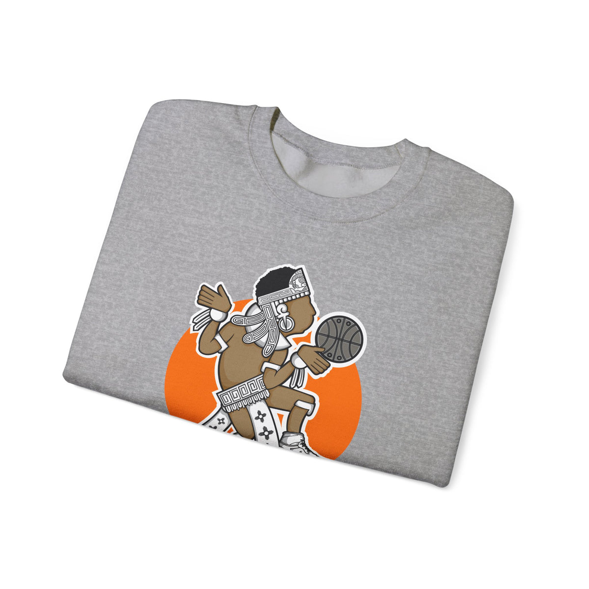 Aztec Hooper (Orange) – Original Aztec Wear Basketball Fleece Crewneck Sweatshirt