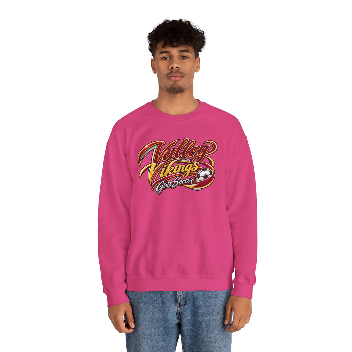Valley Vikings Girls Soccer Spirit Fleece Crewneck Sweatshirt