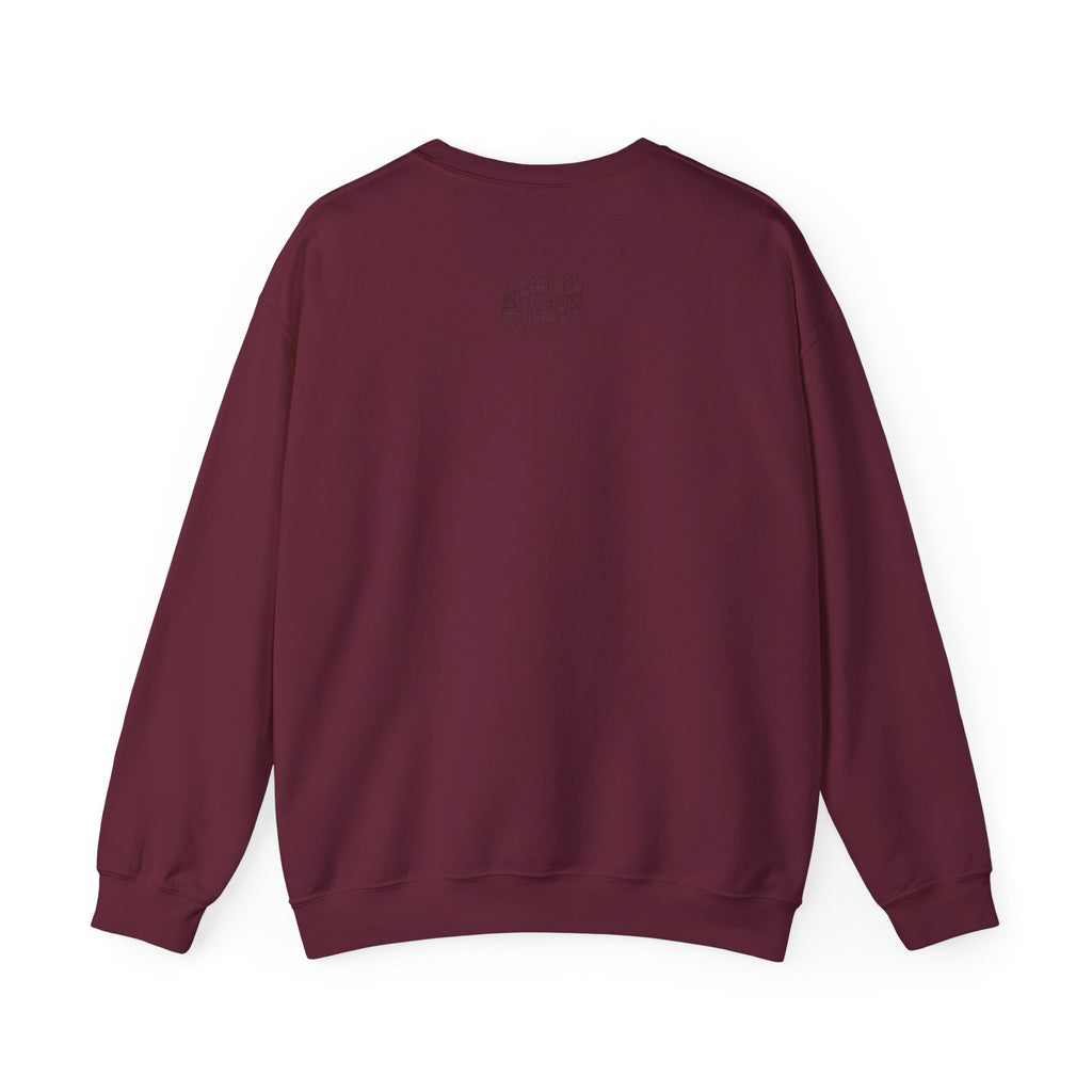 Aztec Wall (Black) – Original Hand-Drawn Aztec Wear Fleece Crewneck Sweatshirt
