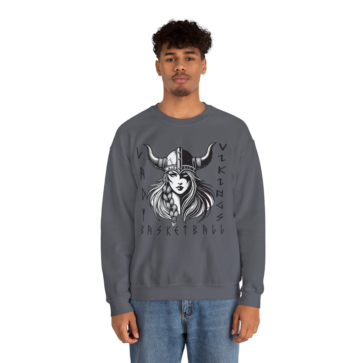 Valley Lady Vikings Basketball Norse Warrior Spirit Fleece Crewneck Sweatshirt