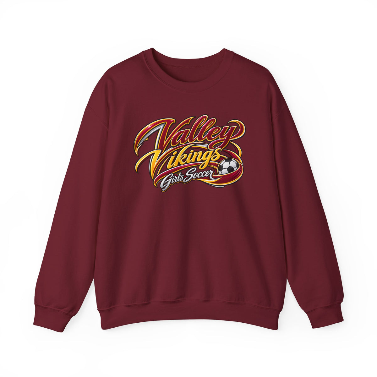 Valley Vikings Girls Soccer Spirit Fleece Crewneck Sweatshirt