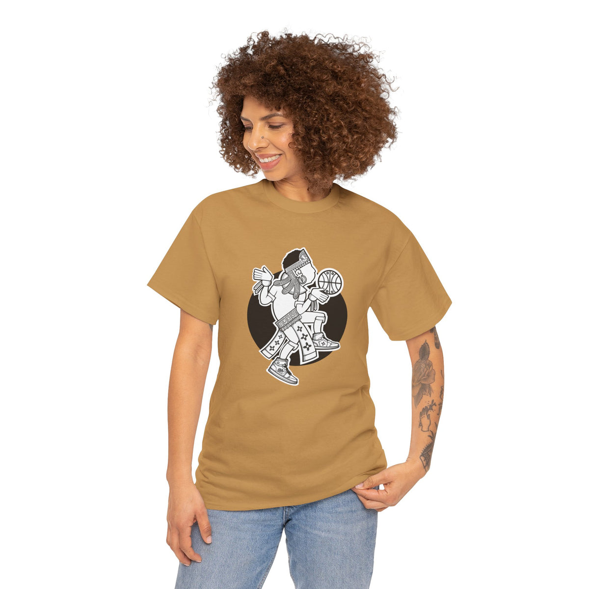 Aztec Hooper (Black & White) – Original Aztec Wear Basketball T-Shirt