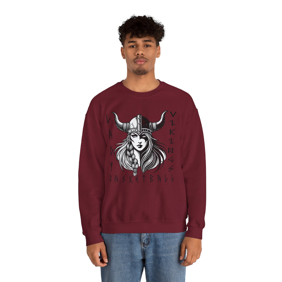 Valley Lady Vikings Basketball Norse Warrior Spirit Fleece Crewneck Sweatshirt