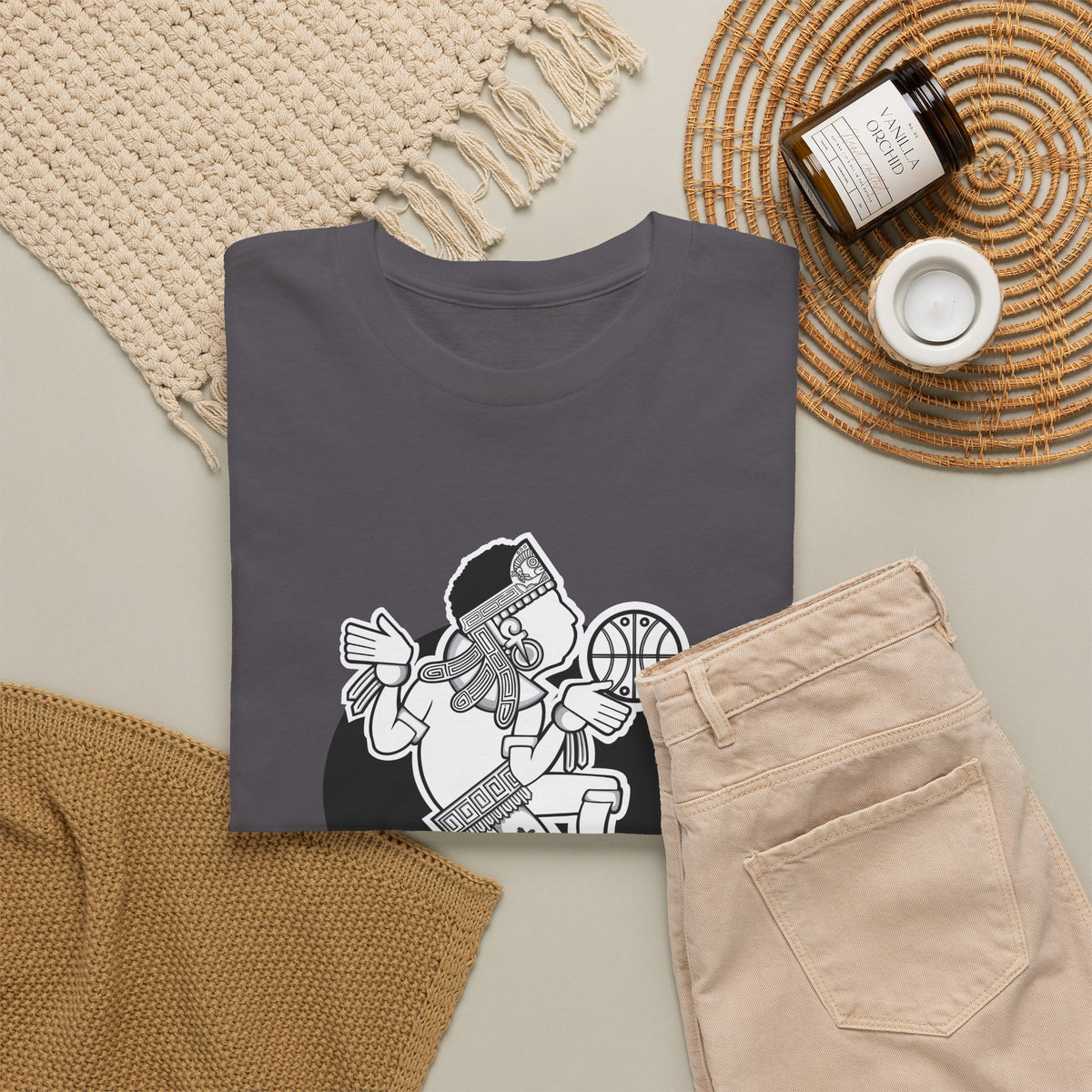 Aztec Hooper (Black & White) – Original Aztec Wear Basketball T-Shirt