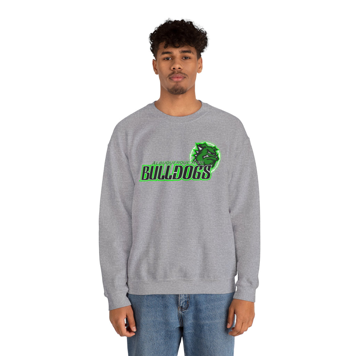 Albuquerque Bulldogs Athletic Mascot Spirit Fleece Crewneck Sweatshirt