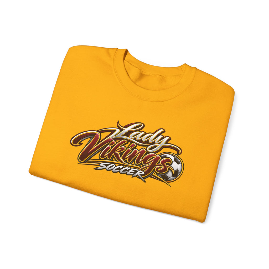 Valley Lady Vikings Soccer Script Spirit Fleece Crewneck Sweatshirt