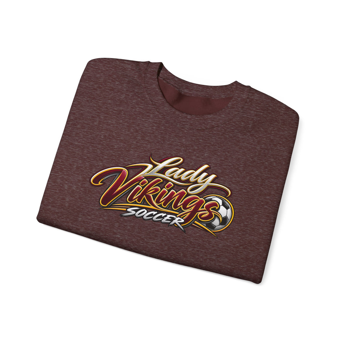 Valley Lady Vikings Soccer Script Spirit Fleece Crewneck Sweatshirt