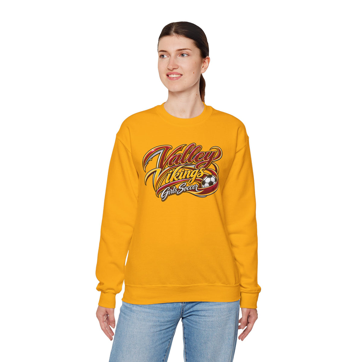 Valley Vikings Girls Soccer Spirit Fleece Crewneck Sweatshirt