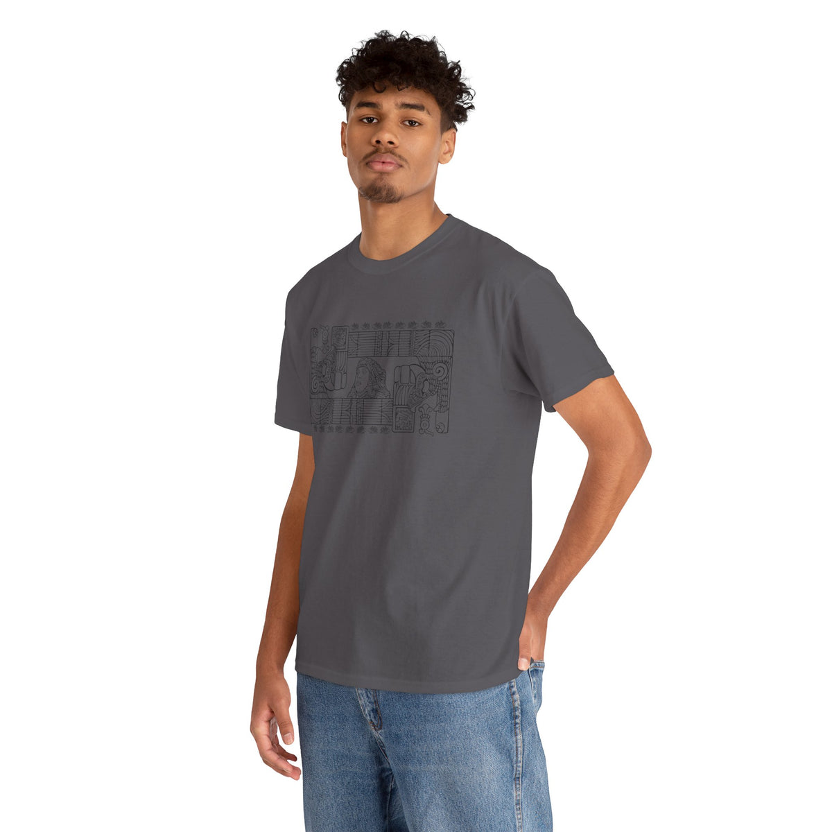 Aztec Wall (Black) – Original Hand-Drawn Aztec Wear T-Shirt