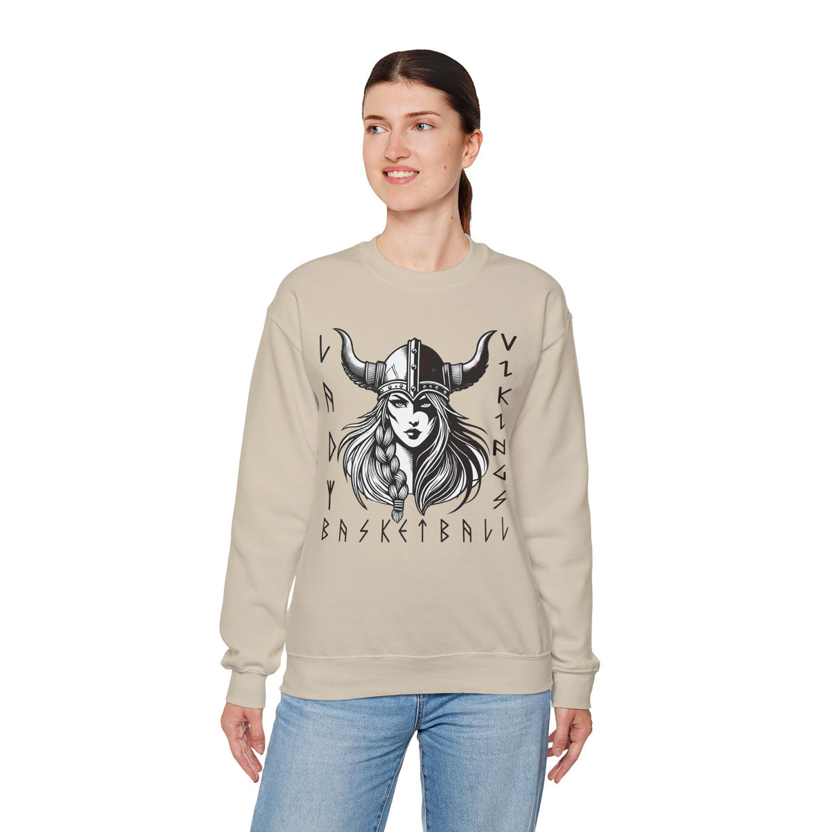 Valley Lady Vikings Basketball Norse Warrior Spirit Fleece Crewneck Sweatshirt