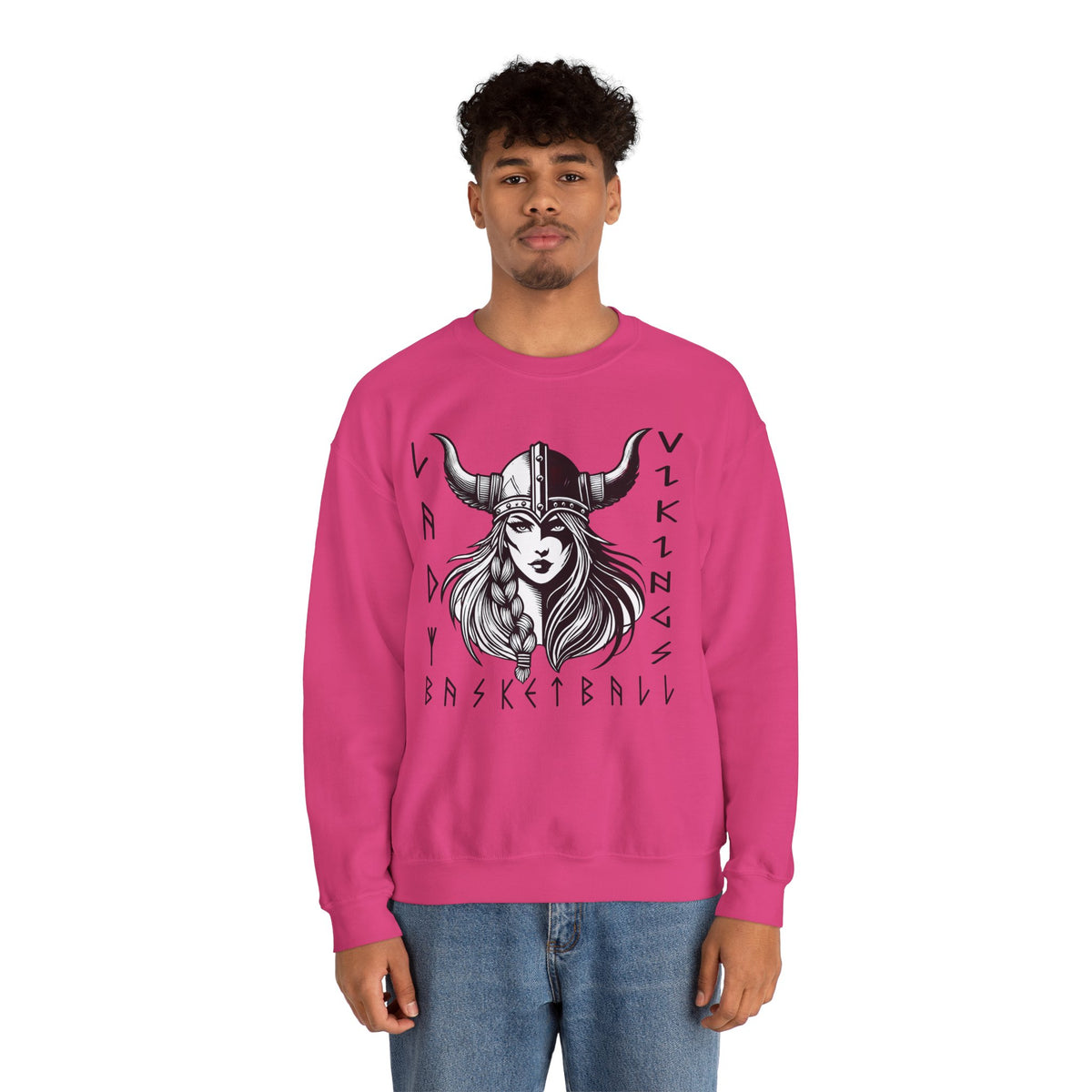 Valley Lady Vikings Basketball Norse Warrior Spirit Fleece Crewneck Sweatshirt