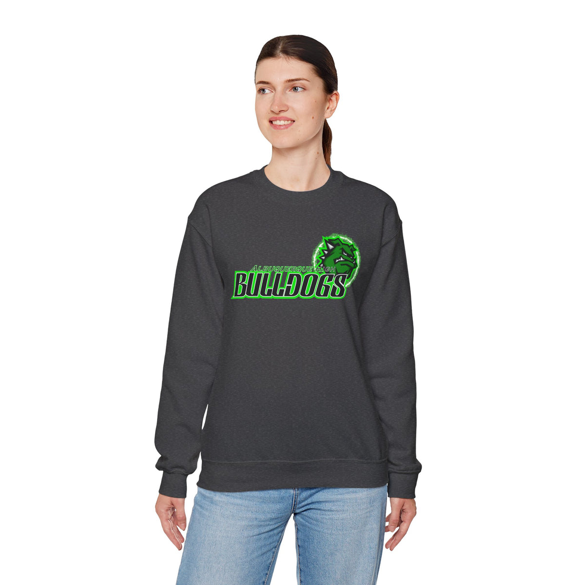 Albuquerque Bulldogs Athletic Mascot Spirit Fleece Crewneck Sweatshirt