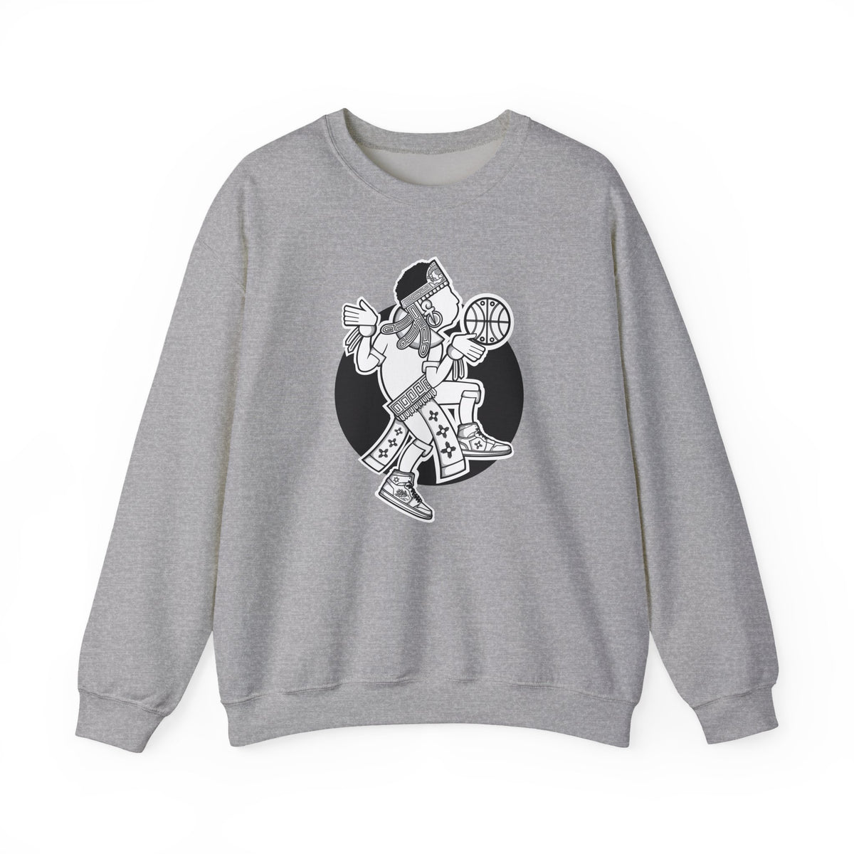 Aztec Hooper (Black & White) – Original Aztec Wear Basketball Fleece Crewneck Sweatshirt