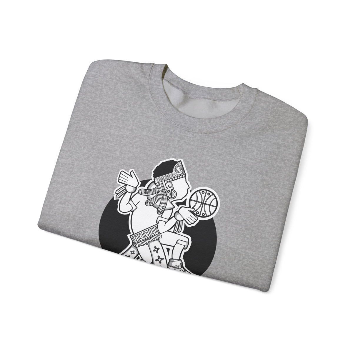 Aztec Hooper (Black & White) – Original Aztec Wear Basketball Fleece Crewneck Sweatshirt