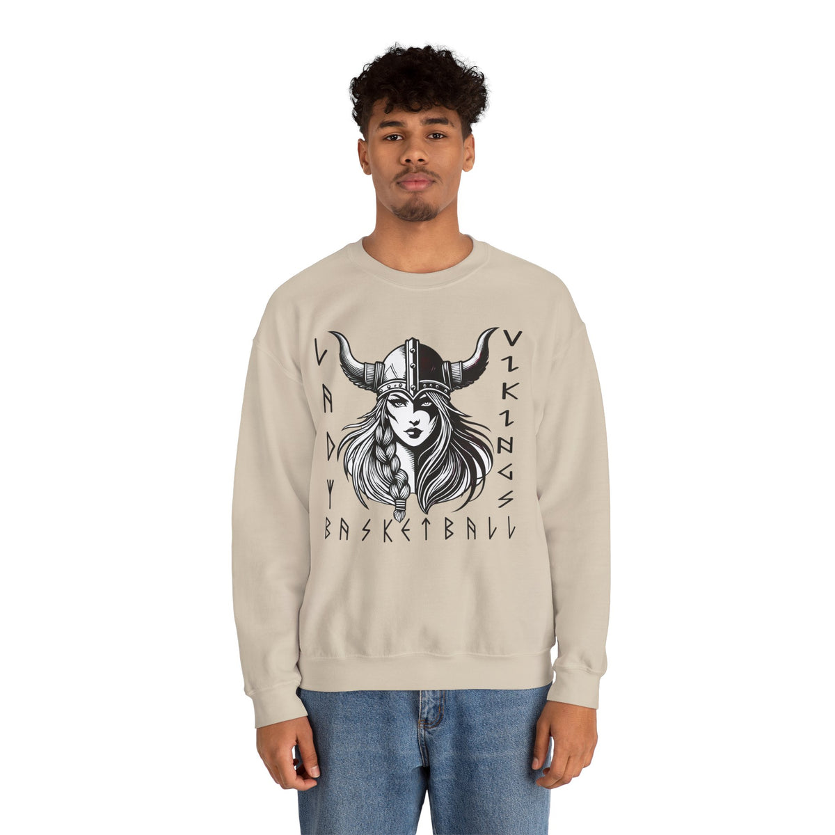 Valley Lady Vikings Basketball Norse Warrior Spirit Fleece Crewneck Sweatshirt