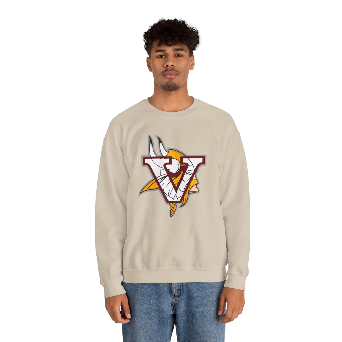 Valley Vikings Classic Logo Spirit Fleece Crewneck Sweatshirt