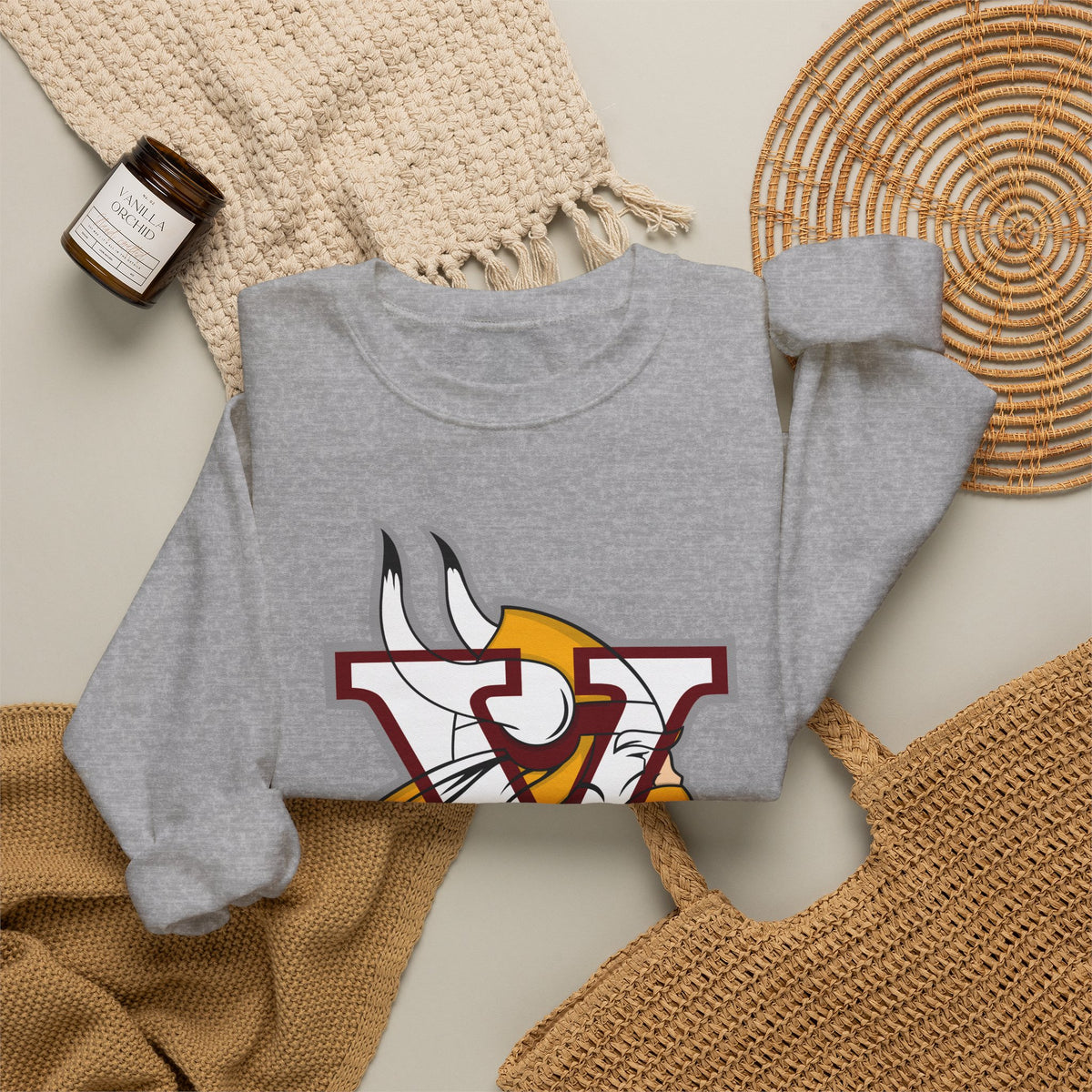 Valley Vikings Classic Logo Spirit Fleece Crewneck Sweatshirt
